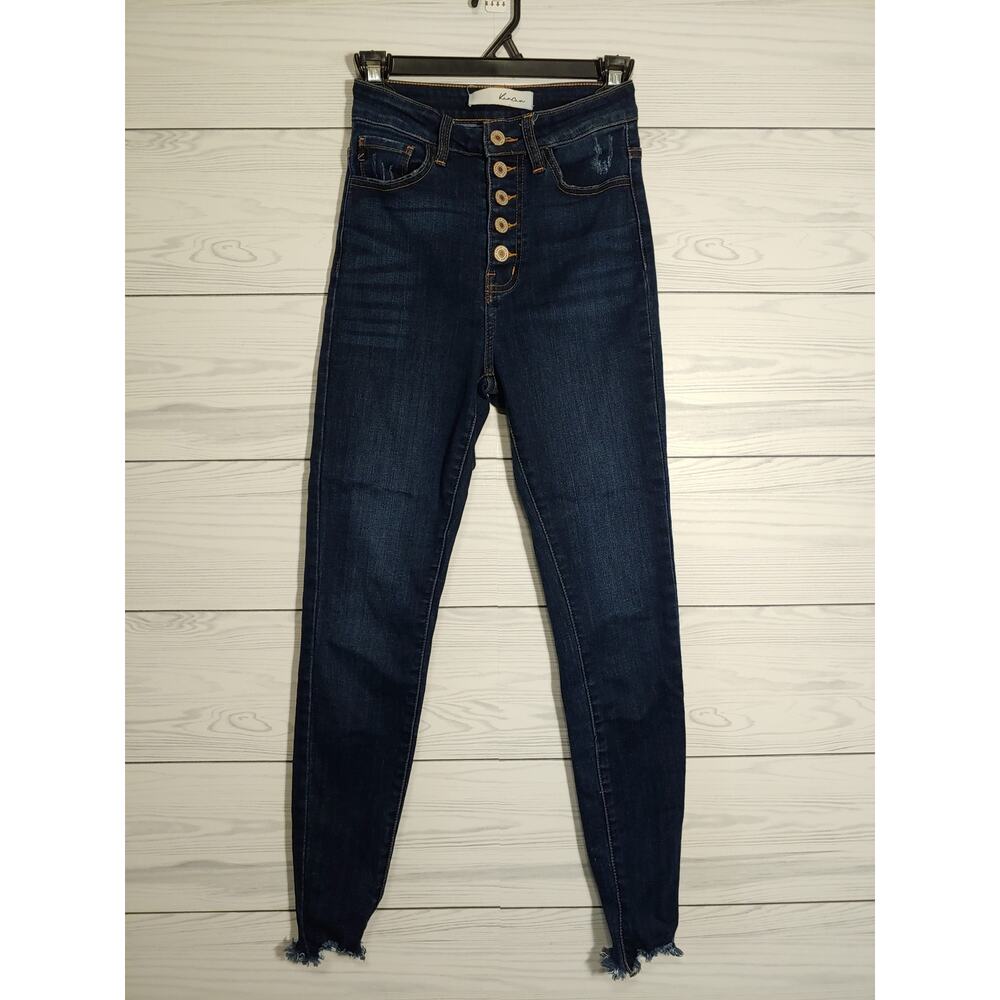 Womens Kancan Button Fly Skinny Stretch Jeans sz 1
